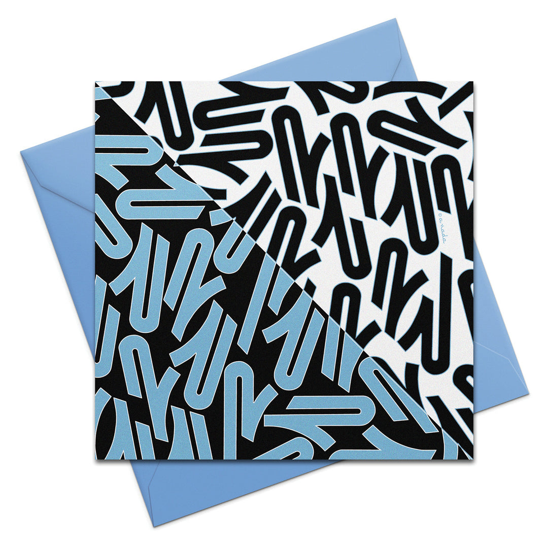 The Letter "Ha'a" - Blue - Greeting Card