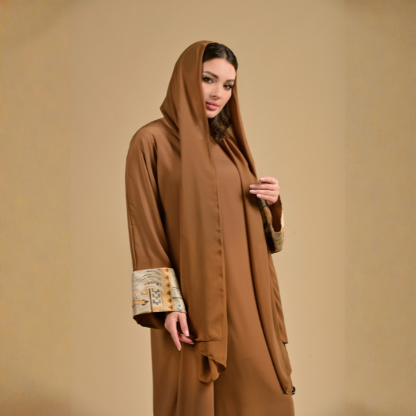 Touch of Art Abaya - Caramel