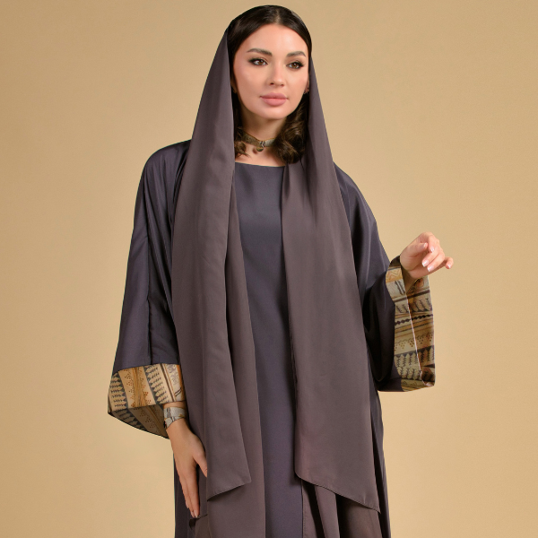 Touch of Art Abaya - Charcoal