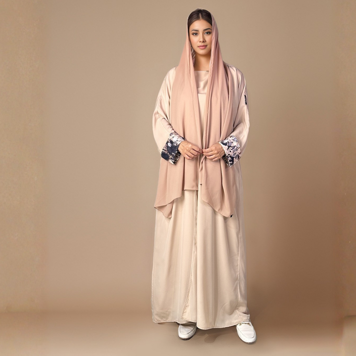 Touch of Art Abaya - Beige