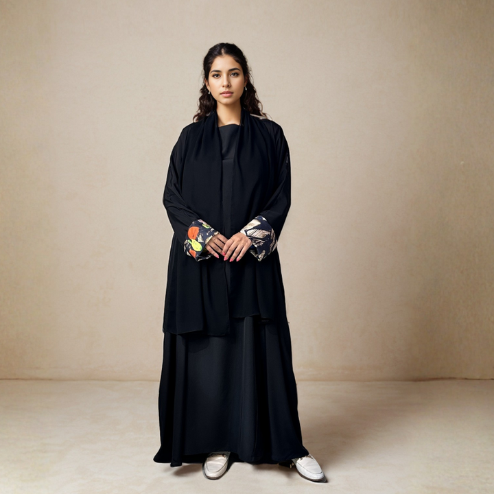 Touch of Art Abaya - Black