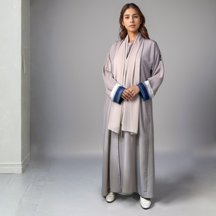 Touch of Art Abaya - Gray
