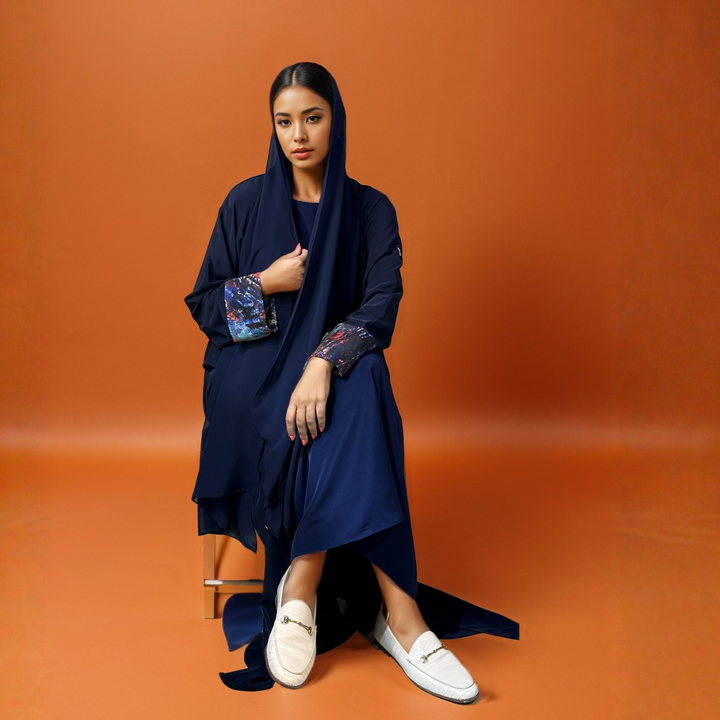 Touch of Art Abaya - Navy