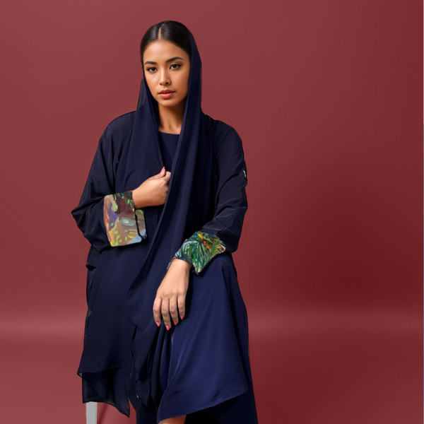 Touch of Art Abaya - Navy