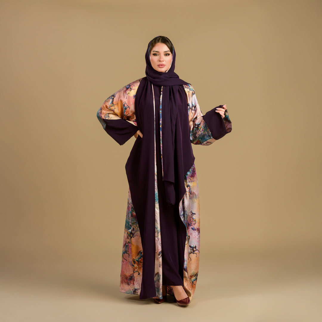 Horses & Night -  Draped - Full Art Abaya