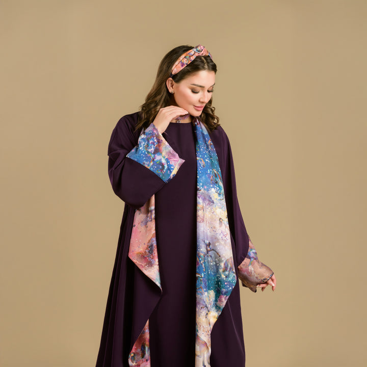 Horses & Night -  Draped - Trim Art Abaya