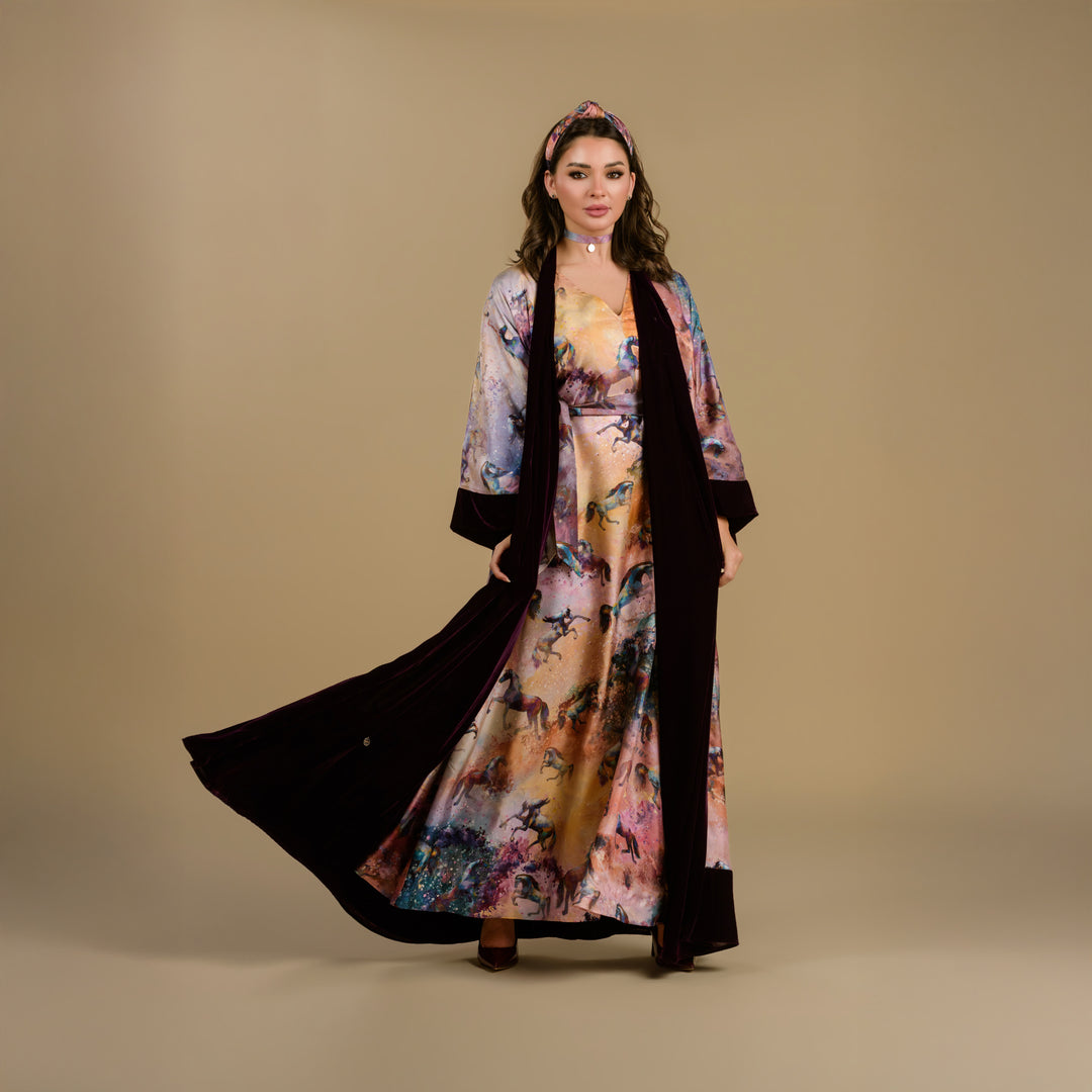 Horses & Night - Velvet Signature Reversible Abaya