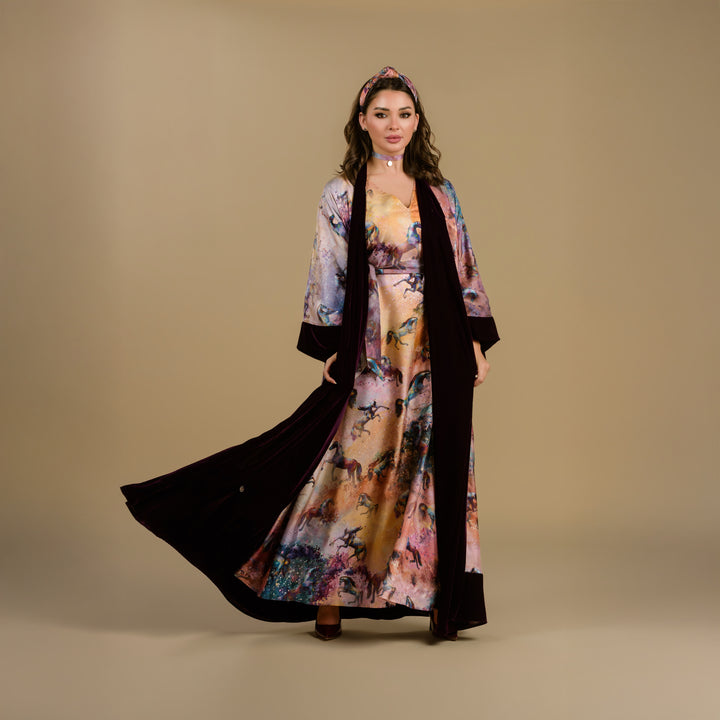 Horses & Night - Velvet Signature Reversible Abaya