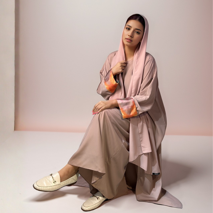 Touch of Art Abaya - Silver Pink