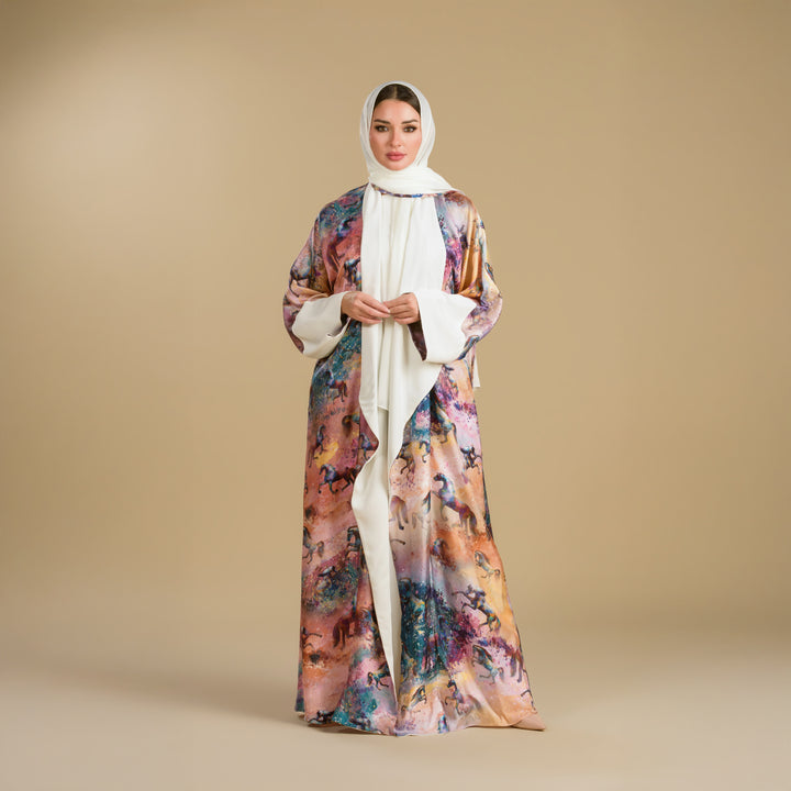 Horses & Night -  Draped - Full Art Abaya