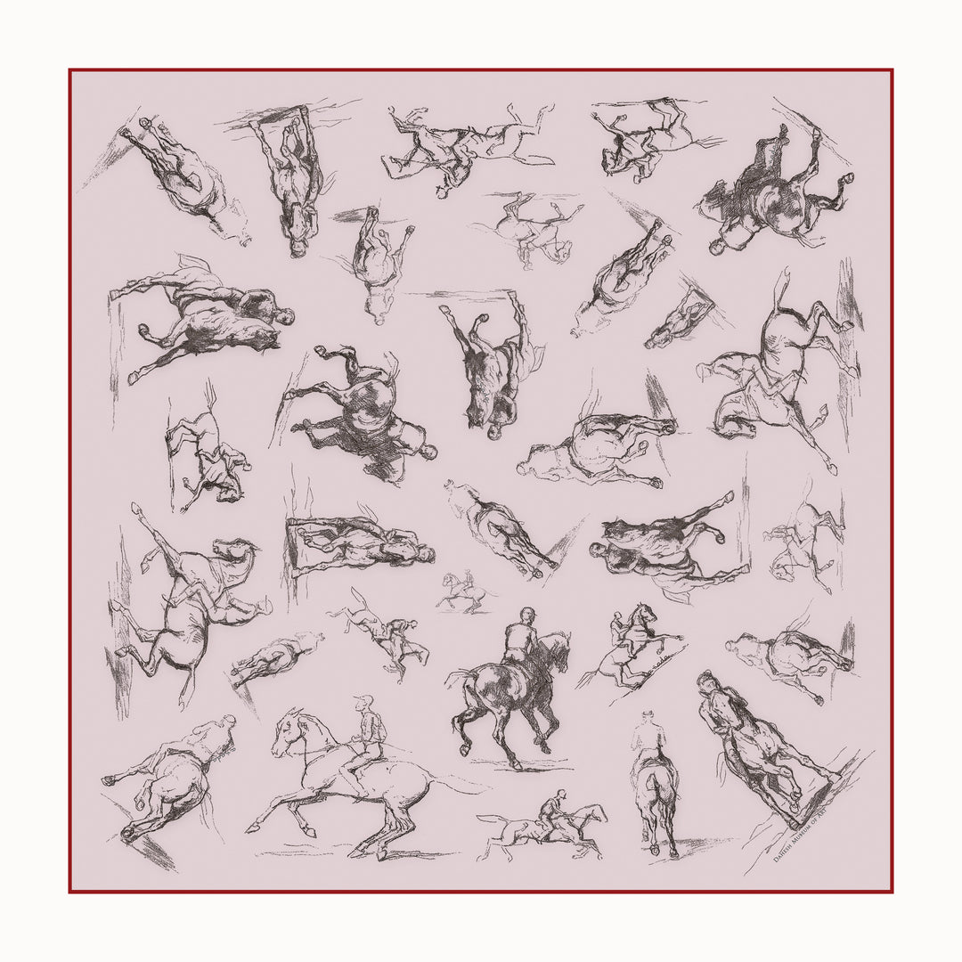 Studies of A Horse and Rider - Mini Scarf