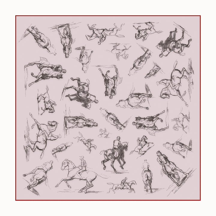 Studies of A Horse and Rider - Mini Scarf