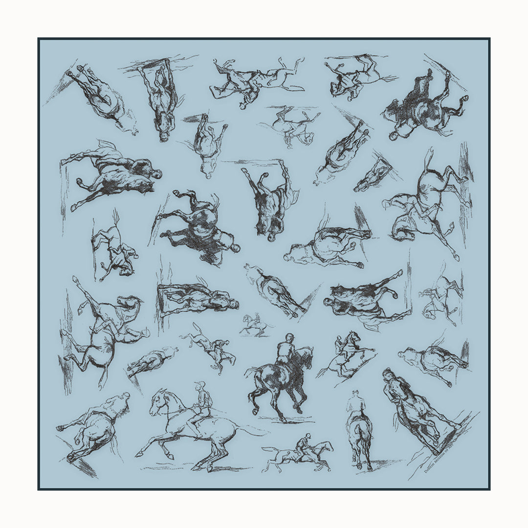 Studies of A Horse and Rider - Mini Scarf