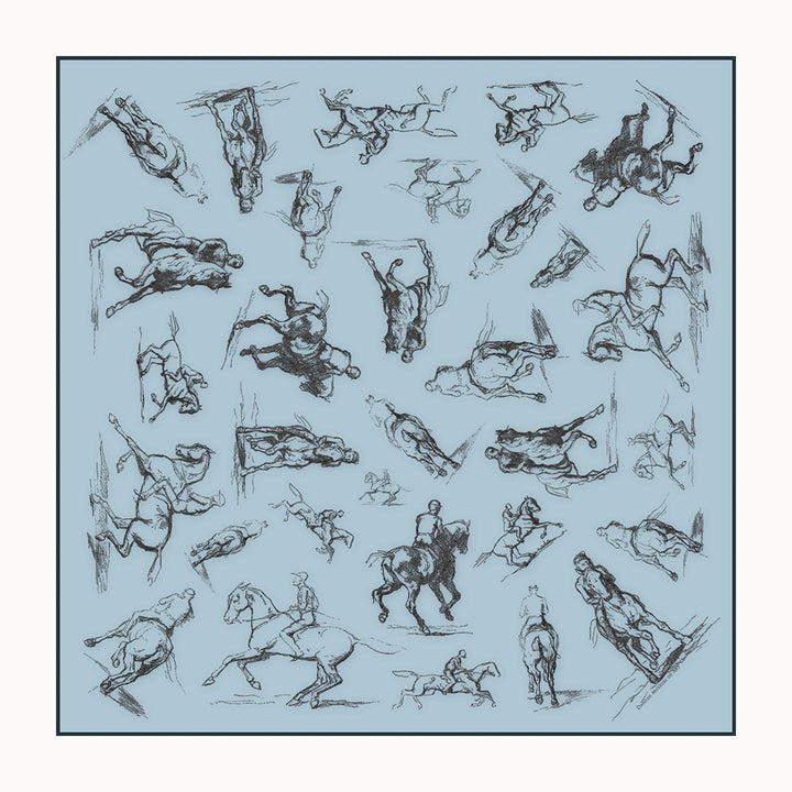 Studies of A Horse and Rider - Mini Scarf