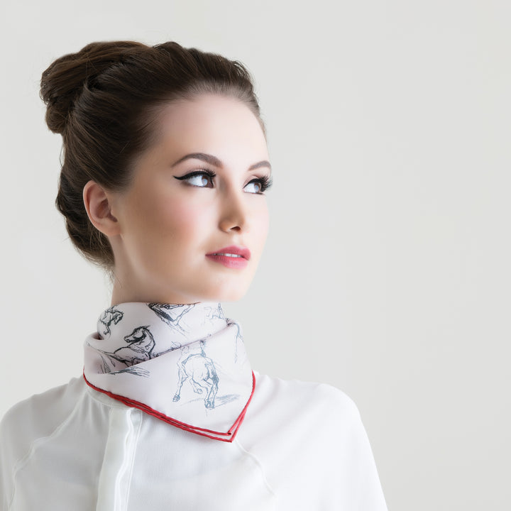 Studies of A Horse and Rider - Mini Scarf