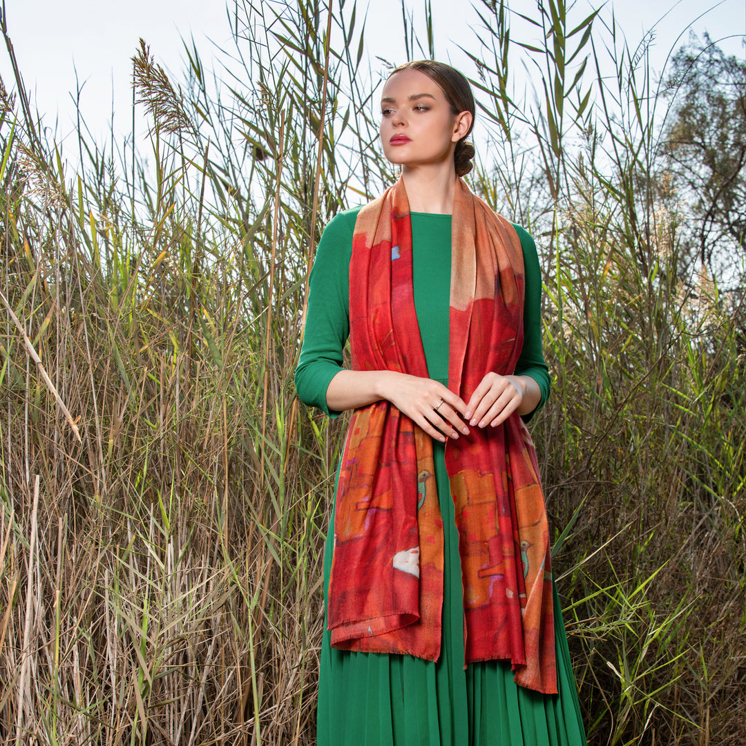 Messenger Dove - Long Scarf (Cashmere)